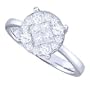 1 Carat Princess Round Diamond 14k White Gold Engagement Ring