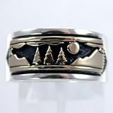 14kt Gold and Silver Alpine Story Ring by MM Rogers Size 8, #11325