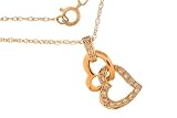 14K Rose and White Gold Diamond Heart Pendant
