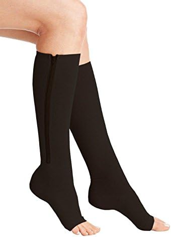 Wellington Orthopedic Women's Medium Pressure Treatment 20-30 mmHg Medical Compression Stockings, Black, Large, 6.65 Ounce