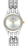 Anne Klein Two Tone Round Watch with Silver dial, 11 pearlings and 1 genuine diamond 10-7449TTDI