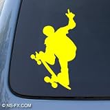 SKATEBOARDER - Skateboard - Car, Truck, Notebook, Vinyl Decal Sticker #1211 | Vinyl Color: Yellow