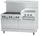 Garland X60-6R24RR Range 60 Wide 6 Burners 30 000 BTU 24 Raised Griddle/Broiler With Two Ovens 33 000 BTU Sunfire X Series