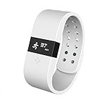 Atecher® Bluetooth 4.0 Smart Wristband - Activity Tracker Sleep Monitor Heart Rate Measuring Health Care WristWatch Smartband for Android Phone Samsung GALAXY Note 3/Samsung GALAXY S4 S5/Samsung GALAXY Grand 2/GALAXY S4/HTC One/Moto X/Nexus 5/Sony Xperia Z1/LG G2 Lumia1520 and Apple iPhone iphone(4/4S/5/5C/5S/6/6Plus)-White