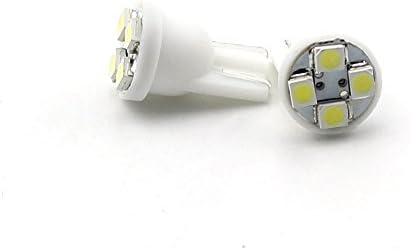 4-SMD T10 Car Replacement Bulbs LED Light 194 168 3528 80 Lumens- White, Pack of 12