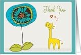 flower and giraffe thank you Card