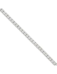 Sterling Silver Diamond Square Link Bracelet
