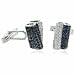 Jewelry : Sterling Silver Blue Cubic Zirconia and Simulated Diamond CZ Stylish Cuff Link Cufflink