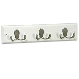 Brainerd Satin Nickel Wall Coat Racks Mount Hooks White Wood