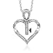 Sterling Silver Key My Heart Diamond Pendant Necklace (HI, I, 0.10 carat)