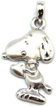 Silvertone Pewter Snoopy Holding Heart Charm