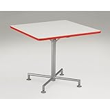 36in Red and White Square Cafe Table