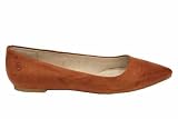 Womens Bronx Flat Pointy Tan Leather Shoes