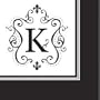 Monogram Black & White Cocktail Napkin - K