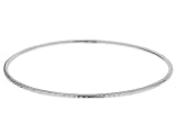 Diamond Cut 2mm Slip On Bangle in 14K White Gold