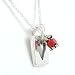 Small Rectangular Cut Out Heart Pendant in Sterling Silver with Coral Bead Accent on an 18" Sterling Box Chain, #8308 image 2