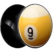 7mm Black Acrylic 9 Ball Saddle Plug