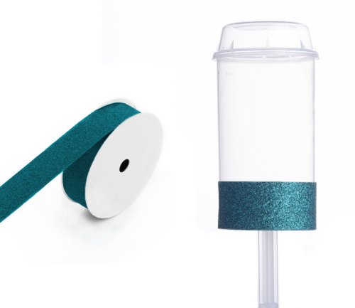 Dress My Cupcake DMC91907 Clear Push Pops 100-Pack Plastic Containers with Lid DIY Kit, Aqua Glitter