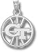 Georgia Tech Yellow Jackets Solid Sterling Silver ''GT'' Pierced Basketball Pendant
