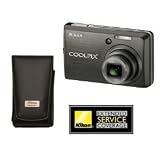 cheap COOLPIX S600 10MP Digital Camera with Leather Camera Case and Extended Warranty, Slate Black