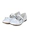 Little Angel AH61 Leatherette Ruffle Rhinestone Sequin Decor Ballerina Flat (Toddler/ Little Girl/ Big Girl) - White