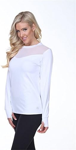 Women's White Sexy Athletic Performance Mesh Longsleeve Top