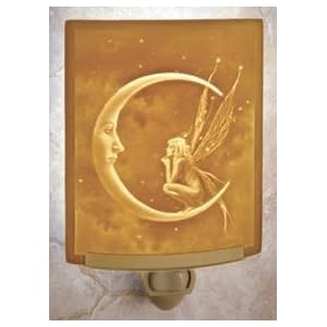 Fairy Moon Porcelain Lithophane Night Light - David Delamare Design by The Porcelain Garden