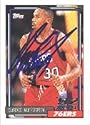 Clarence Weatherspoon, Philadelphia 76ers, 1992 Topps Draft Pick Autographed Card