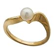 Cultured White Pearl Ring, 14K Yellow Gold. Cultured White Pearl Ring