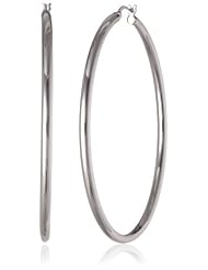 Sterling Silver 3mm Tube Click Top Hoop Earrings