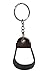 Western Stirrup KeyChain Engraving Black with Brown Leather Novelty Equine Gift