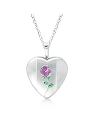 Heart Shaped Flower Design Pendant Locket Sterling Silver