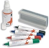 5 Star Office Drywipe Starter Kit of Drywipe Eraser and 100ml Cleaner and 4 Whiteboard Markers Assorted