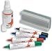 5 Star Office Drywipe Starter Kit of Drywipe Eraser and 100ml Cleaner and 4 Whiteboard Markers Assorted