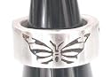 Butterfly Butterflies Pattern Silver Tone Pewter Ring