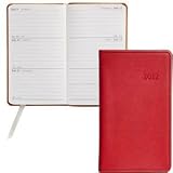 2012 Red 5'' Pocket Datebook Diary in Fine Traditional Calfskin Leather by Graphic Image - 3.120x5