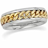 14K Two-Tone Gold Hand-Woven Wedding Band For Men and Women - Sizes 5 - 12.5