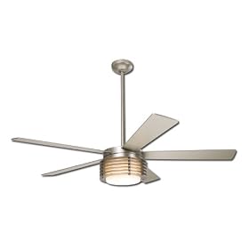 Modern Fan PHA-MN 52" Pharos Contemporary Energy Star DAMP Outdoor Matte Nickel Ceiling Fan w/ Light