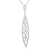 1.15cttw Leaf charm pendant with circlets on center set in 18K white gold