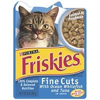 Friskies Fine Cuts Food for Cats in Pouches- net wt. 3 oz., case of 24