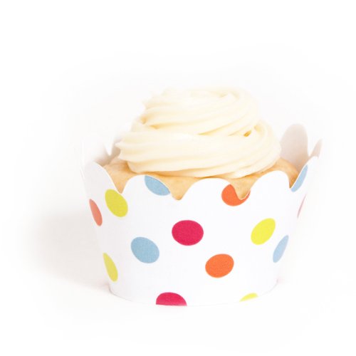 Dress My Cupcake Mini Circus Polka Dot Cupcake Wrappers, Set of 18