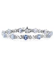 14k White Gold Diamond and Tanzanite Bracelet