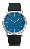 Skagen Mens 858XLSLN Steel Ultra Slim Black Blue Watch