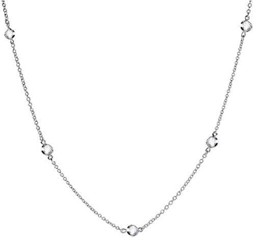GSG 9 16" Platinium Plated Cubic Zirconia CZ by the Yard Necklace (10.5 Carat Total)