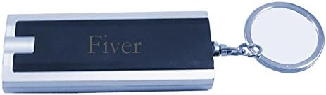 Personalized plastic keychain with LED lights with name Fiver (first name/surname/nickname)