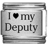 Clearly Charming I Heart my Deputy Laser Etched Italian Charm
