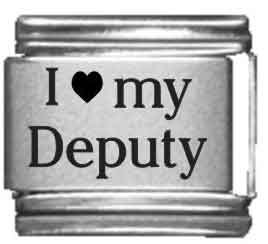 Clearly Charming I Heart my Deputy Laser Etched Italian Charm