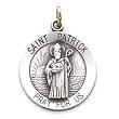 Saint Patrick - Sterling Silver Medal Pendant,18"stainless Steel Necklace Chain