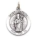Saint Patrick - Sterling Silver Medal Pendant,20" Steel Necklace Chain