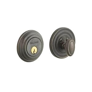 Baldwin 8231.402 Traditional Single Cylinder Deadbolt, Distressed Oil-Rubbed Bronze by 